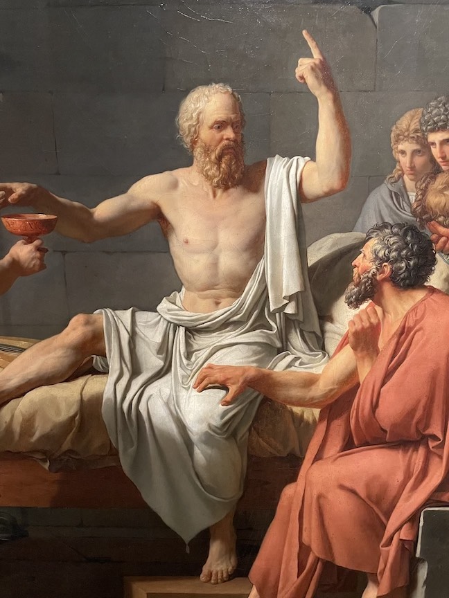 Socrates shows the ease of perfectly free and balanced posture