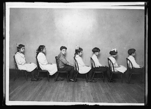 Children in 1921 "posture" class in NYC before being "corrected"
